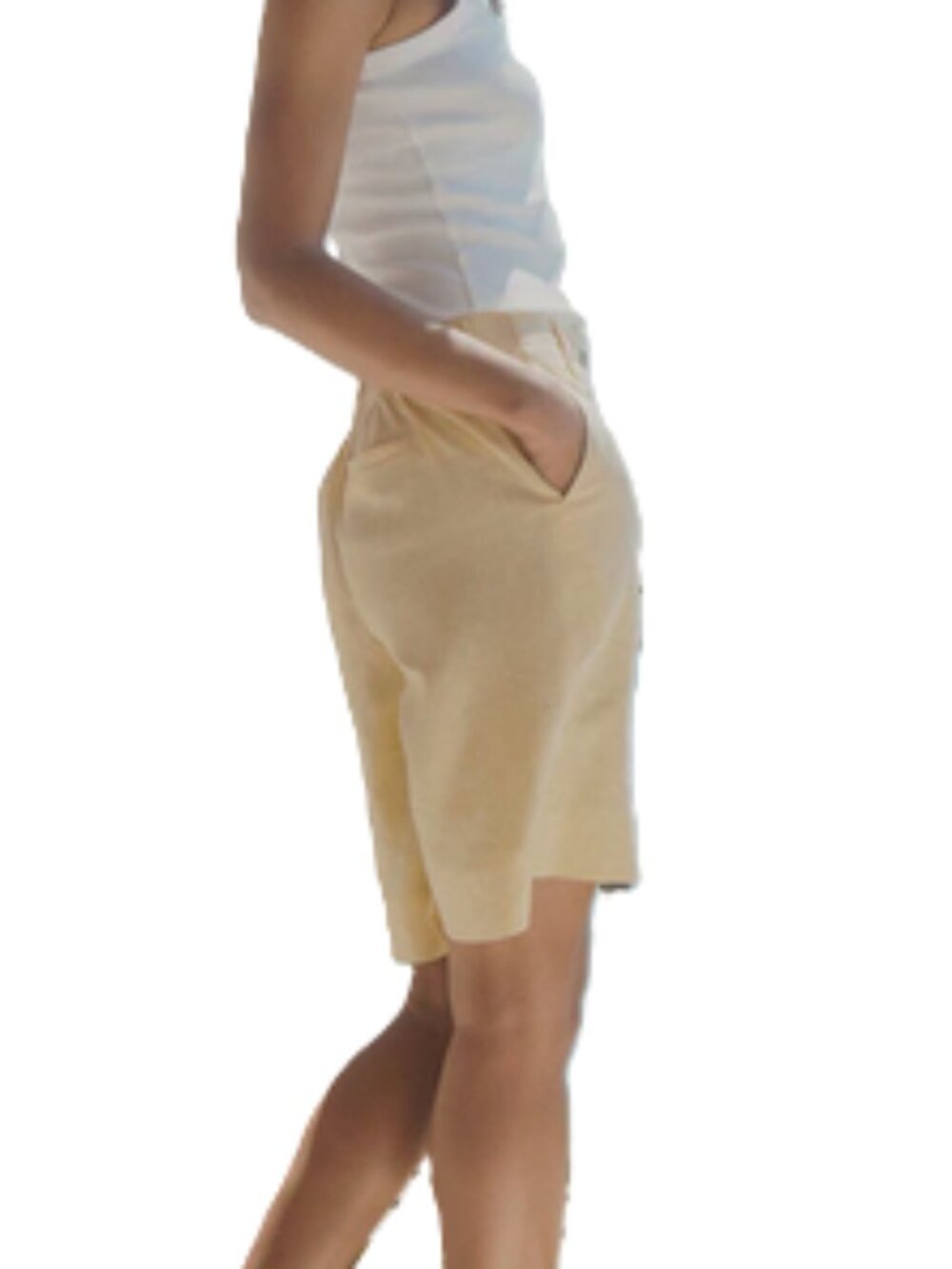 Tory Burch Tan Lined Linen Bermuda Shorts size 8 NWOT
